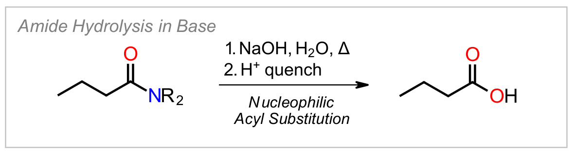 Amide Hydrolysis (Base)