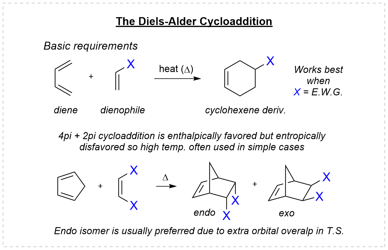 Diels-Alder cycloaddition, s-cis requirement and stereochemistry