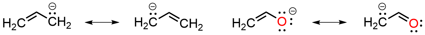 Pattern A resonance in allyl-type anions